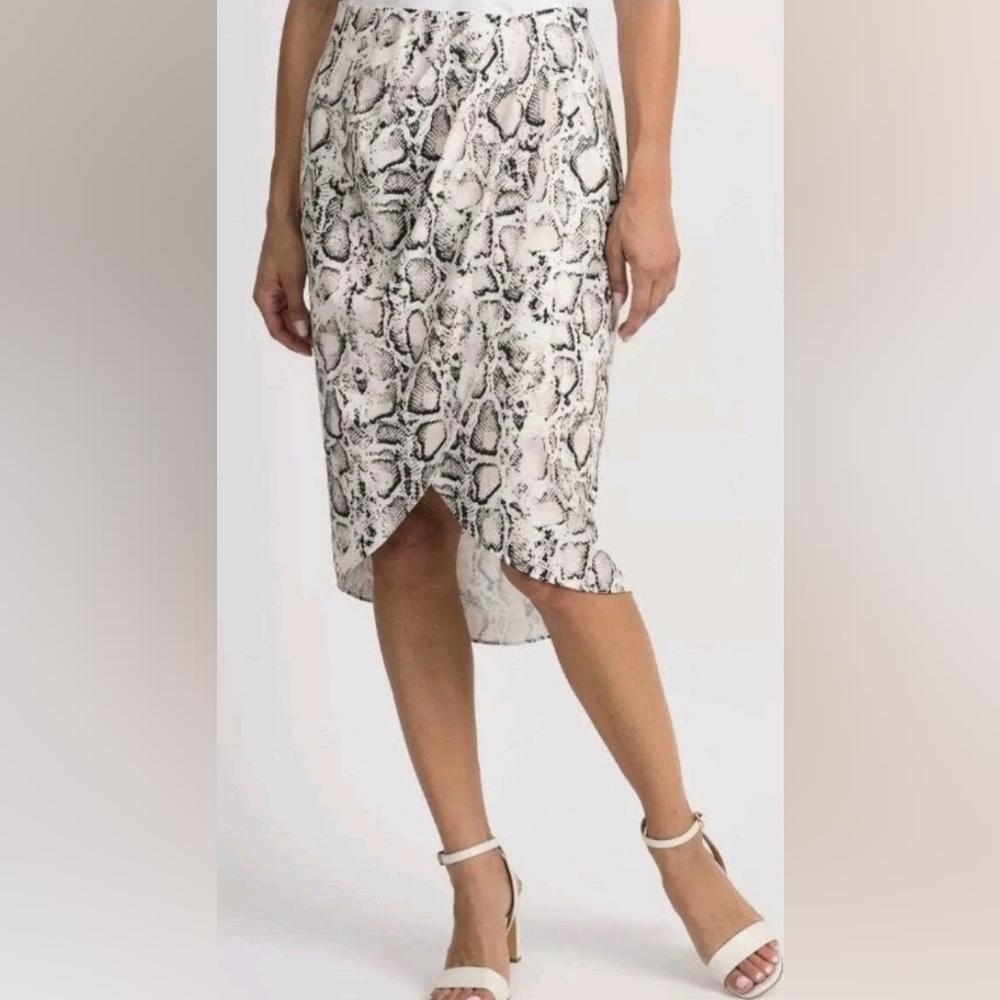Snakeskin Faux Wrap Skirt